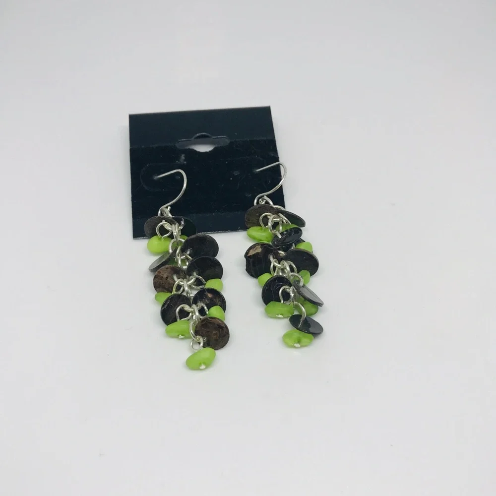 Vintage Beaded Shell Earrings
